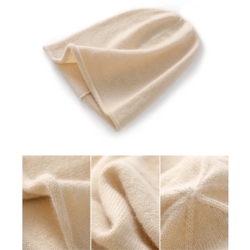 للجنسين قبعة الكشمير الكشمير كبيرة الحجم متماسكة بونيه الشتاء ترهل قبعة لينة متماسكة الكشمير قبعة للمشي الأنشطة في الهواء الطلق الشتاء