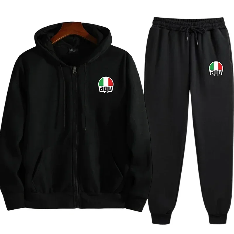 

2025, zipper warm sweatshirt autumn and winter running sweatshirt set, urban casual sweatshirt men's sweatshirt set