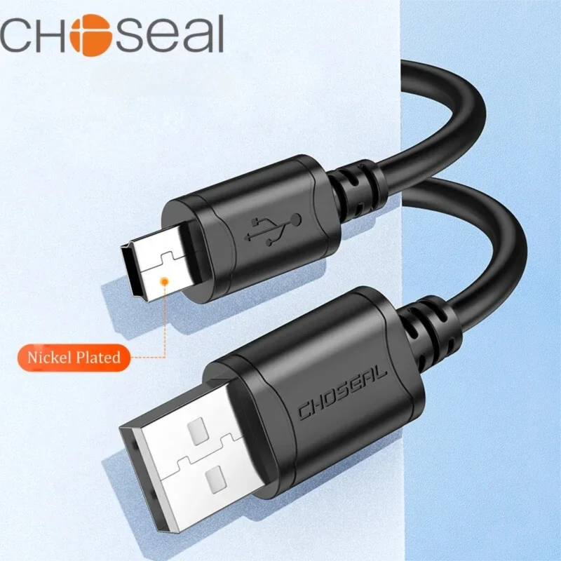 Cabo USB Mini 2.0 A Macho para Mini B 5 Pinos CHOSEL: Carregamento Rápido e Sincronização de Dados para Controle PS3, Câmera Digital, Câmera Veicular e MP3