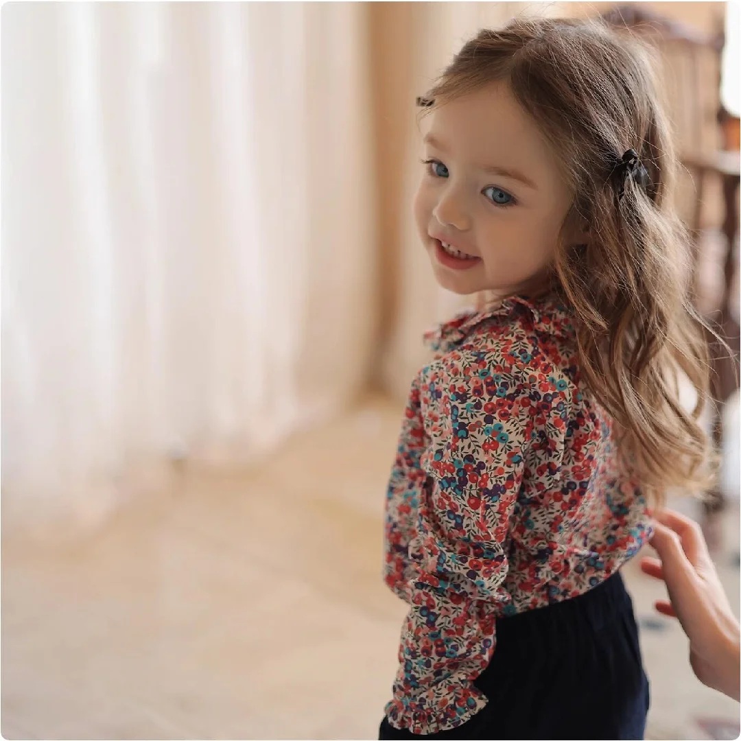 Baby Girls Ruffles Princess Shirt Cotton Long Sleeve Lace Blouse Infant Stylish  Floral Tops Children Shirt Girls Clothing 6-24M