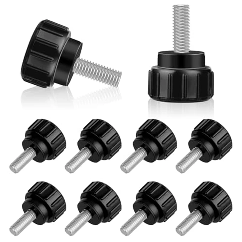 10 PCS Thumb Screws, Mount Screws M 4 X 10 mm Knurled Thumbscrews with Carbon Steel Thread,Mechanical Door Fastening