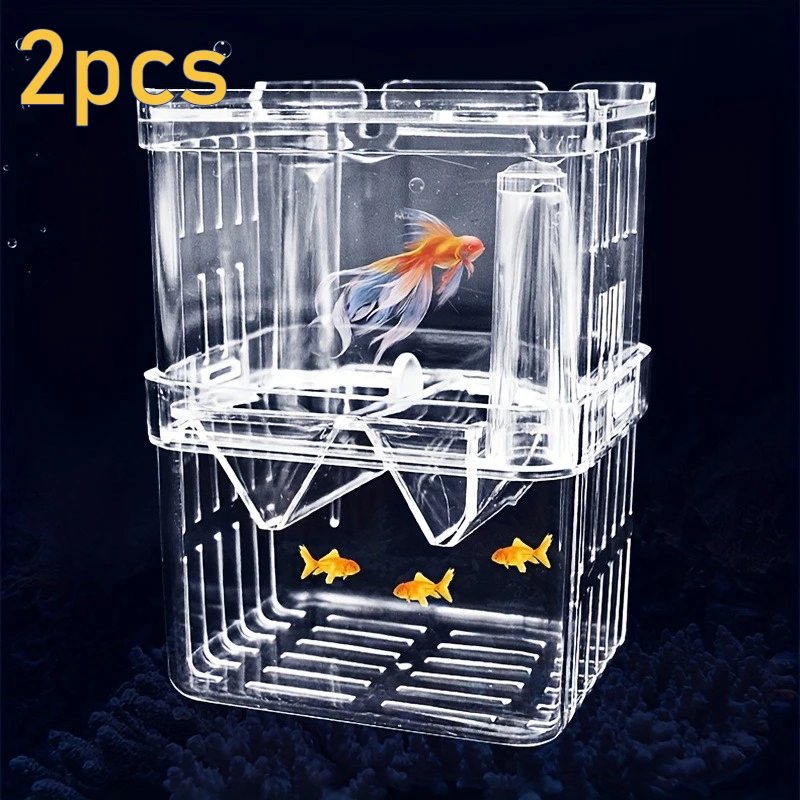 2pcs Multifunctional acrylic fish tank feeding isolation box aquarium incubator incubator bracket fish feeding