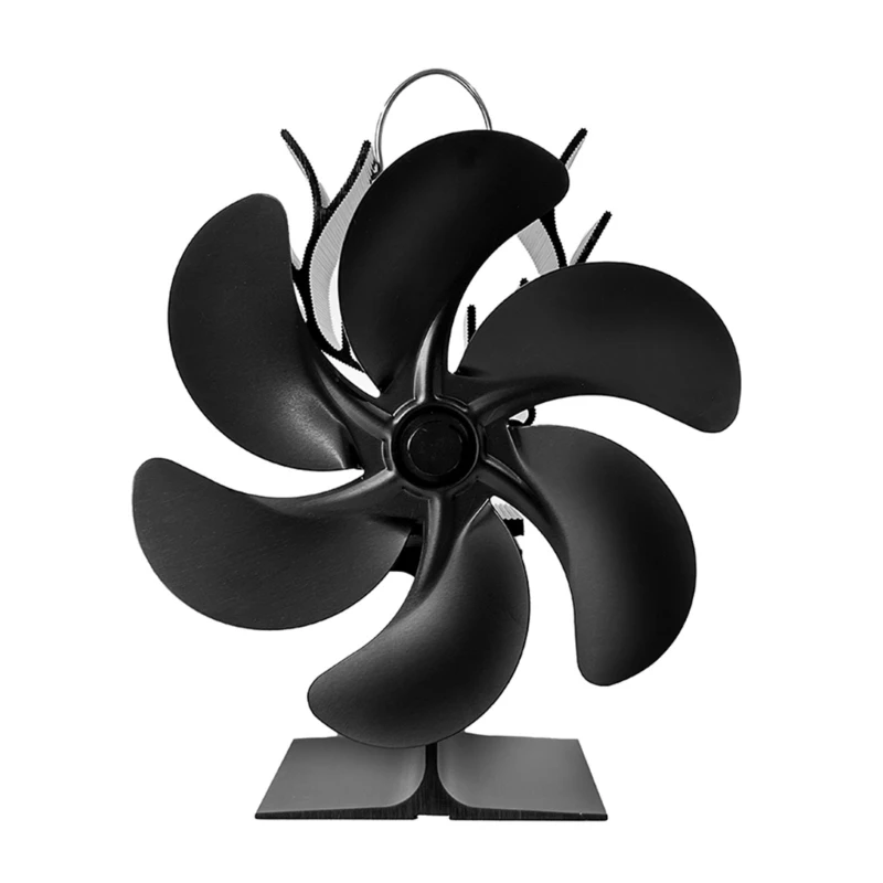 

6Blades Stove Fan Without Electricity Fireplace Fan Heat-Powered Efficient Heat Distribution for Fireplaces Burners