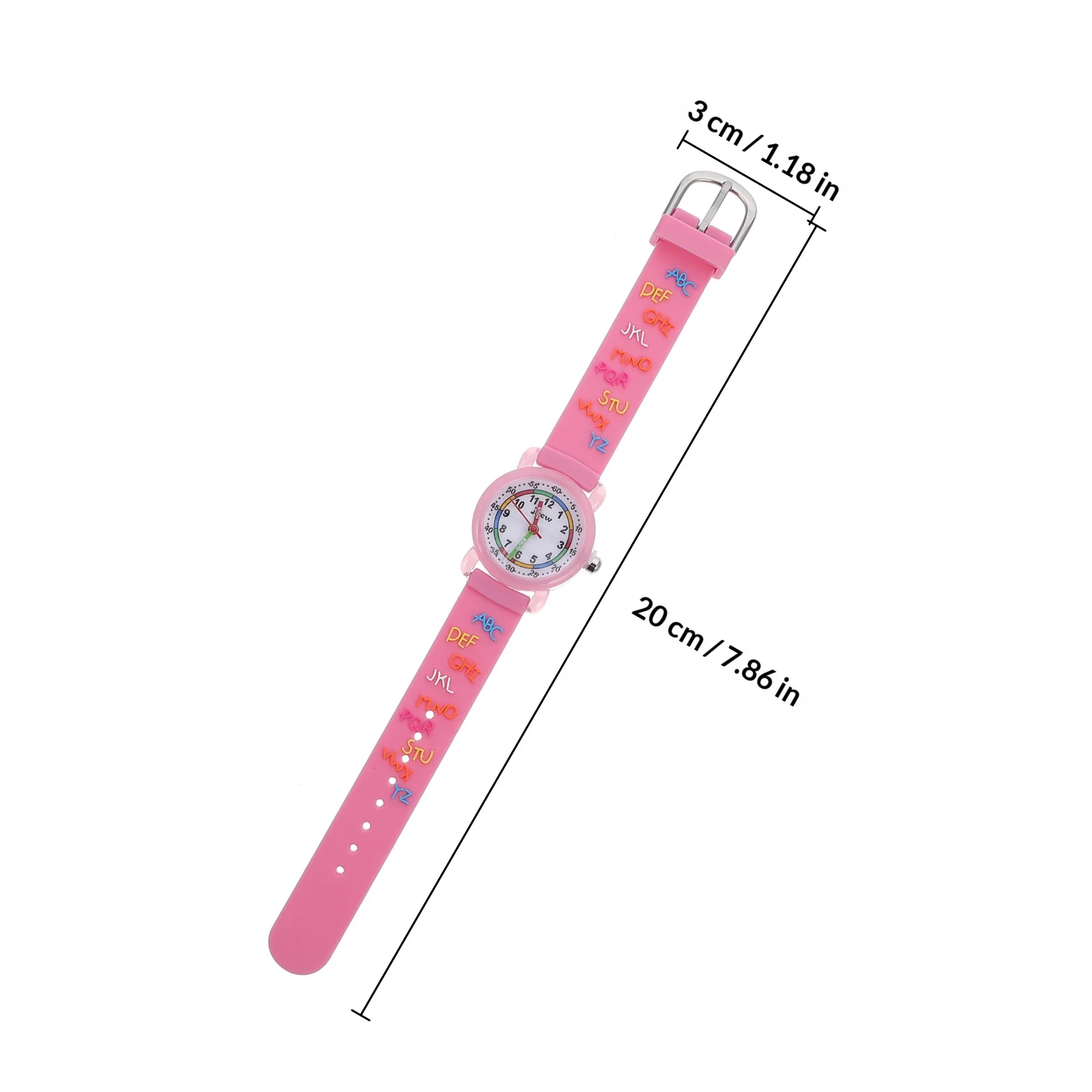 1Pcs Watch with 3D Dial Waterproof Function Multi-Functional Learning Tool Bright Letters for Present
