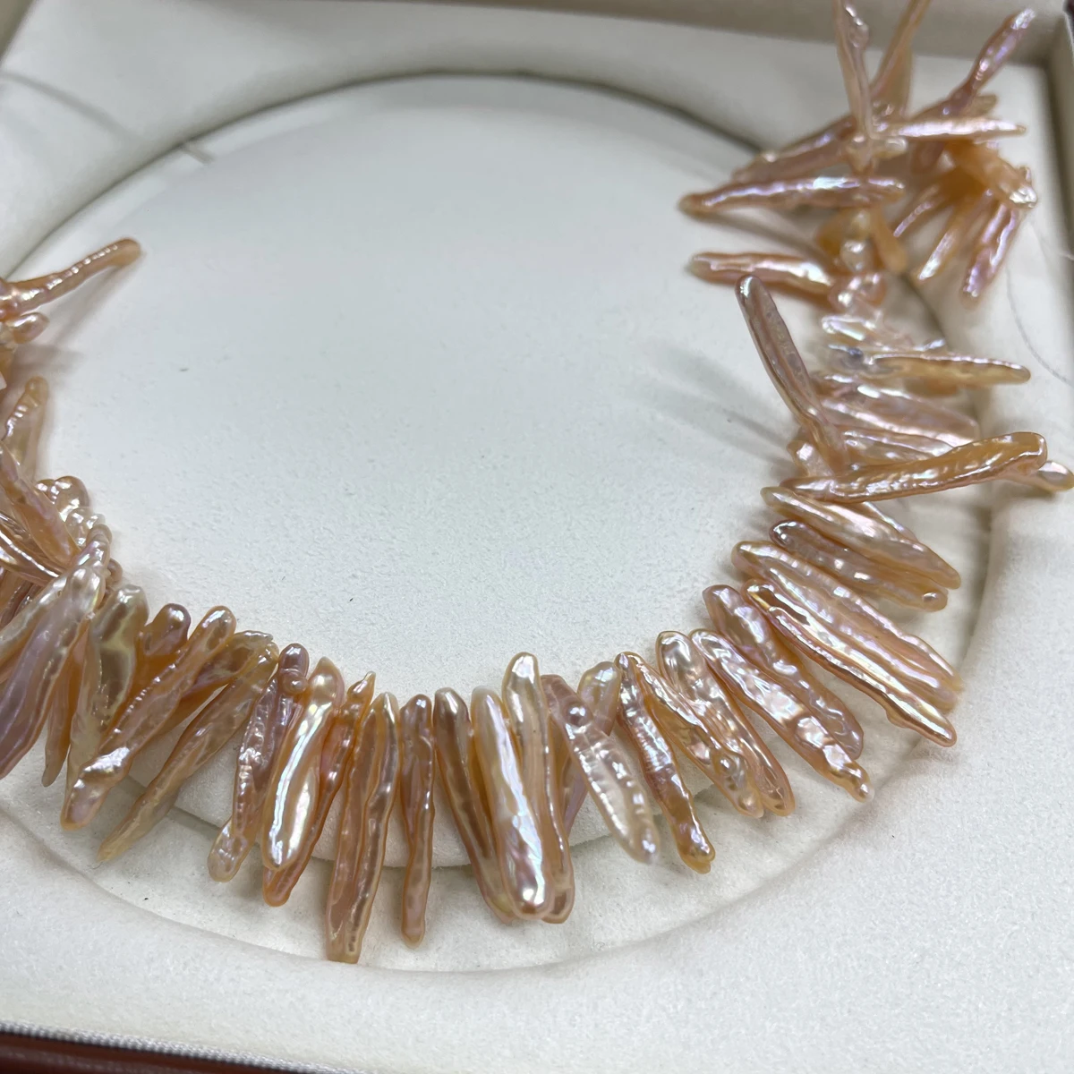 

Baroque Purple Orange Natural Freshwater Pearl Rectangular 8x20-9x25mm Bead Jewelry Make DIY Necklace Earring Bracelet Accessory