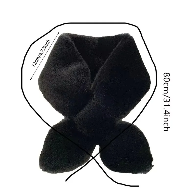 Fake Rabbit Fur Collar Scarf Women Keep Warm Thickening Fur Sjaal Colorful Cross Winter Scarf Autumn Winter Fake Fur Plush Elega image 5