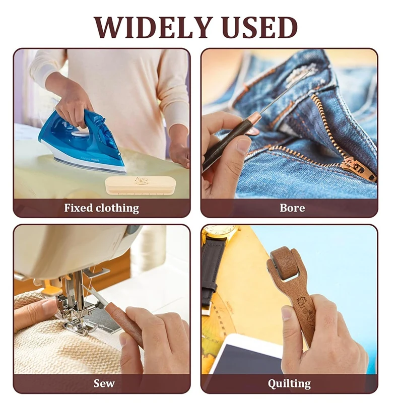 Ferramentas de acolchoamento de costura de madeira ABDJ para usar conjuntos de ferramentas de costura e acolchoamento prático ferramenta de colocação de precisão para obter costuras