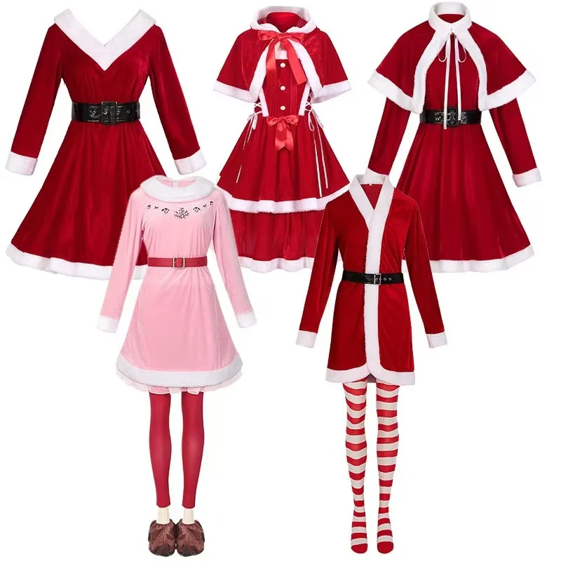 

Christmas Red Dress New Year Performance Sexy Stage Cloak Rabbit Girl Strap Performance Set