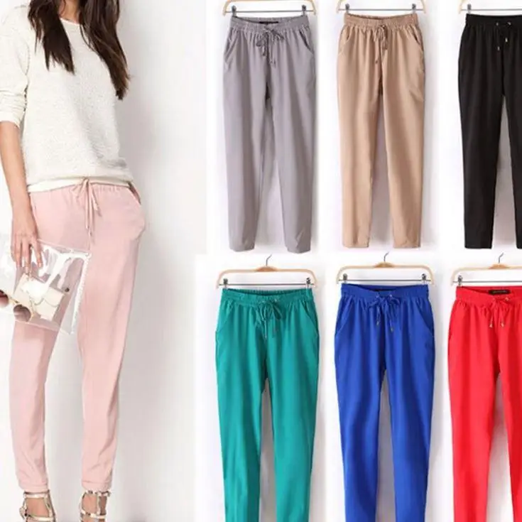 

Женские повседневные шифоновые брюки, летние свободные брюки 209, удобная модная женская одежда