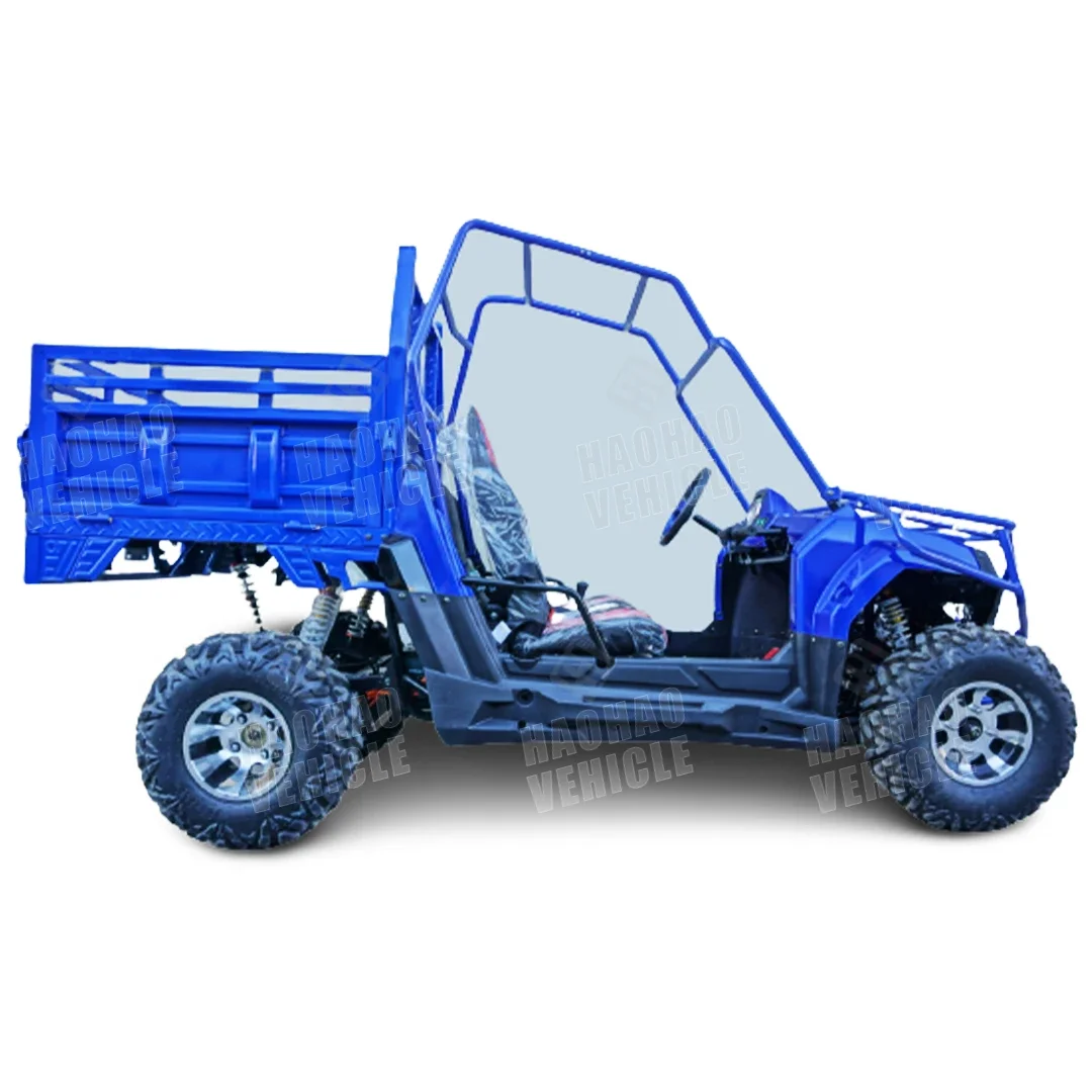 2200W Electric Farm UTV with Trailer Quad Bike 60V Brushless Hub Motor 50Ah Lithium Auto Cluch Shaft Drive for Adults