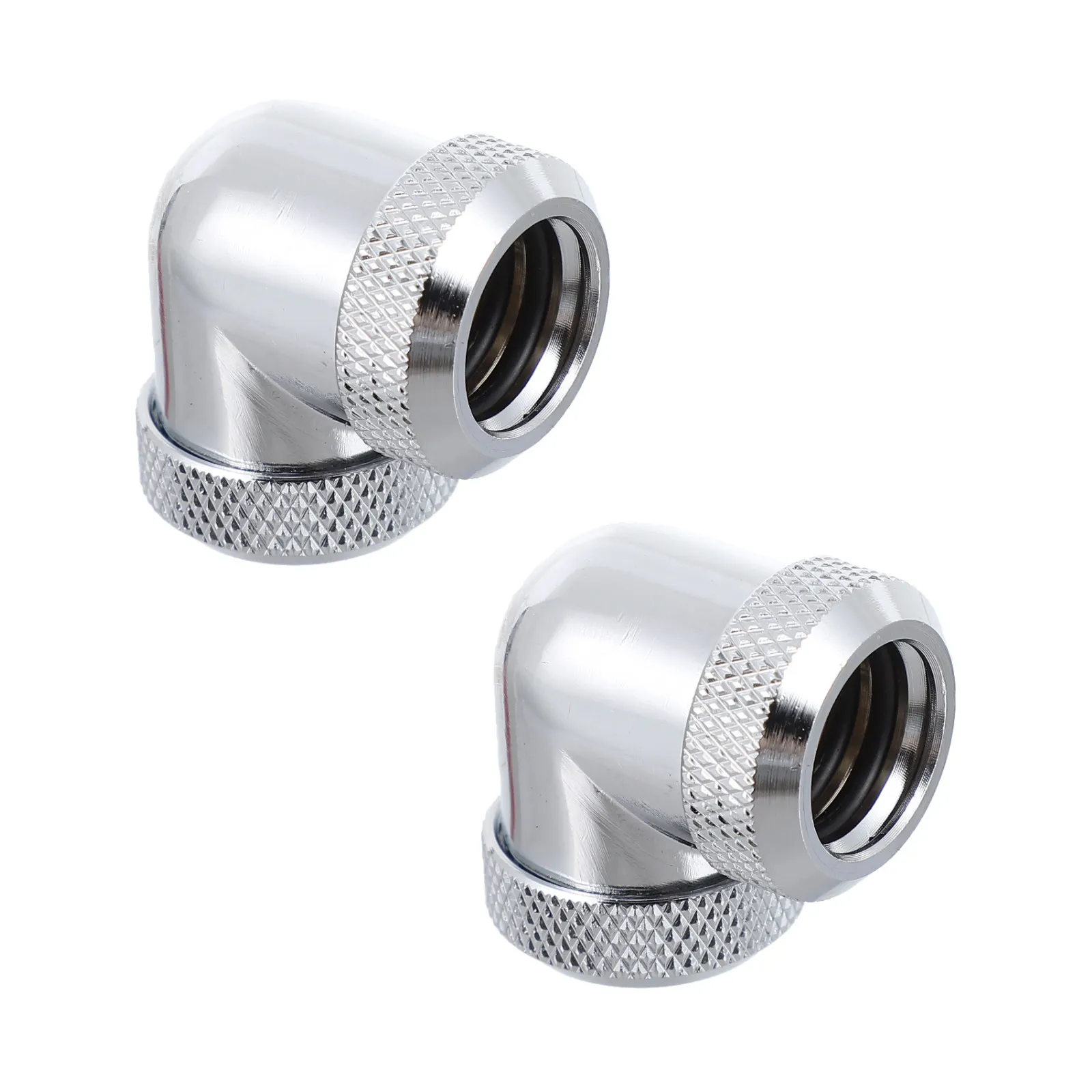 2pcs Water Cooling Elbow Fitting Brass Double Head Tubing Adapter Computer Hard Pipe 10mm Inner 14mm Outer Diameter Anti Rust