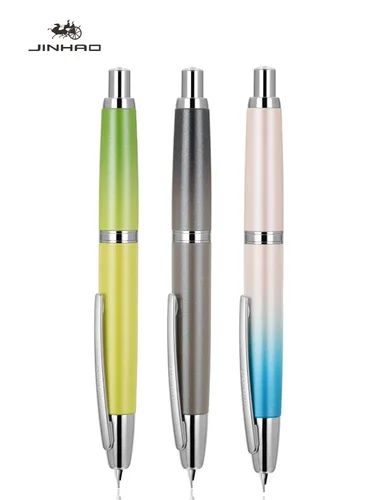 JINHAO 10 pluma estilográfica retráctil de Metal mate negro EF F pluma de tinta de escritura con convertidor escuela suministros de oficina papelería