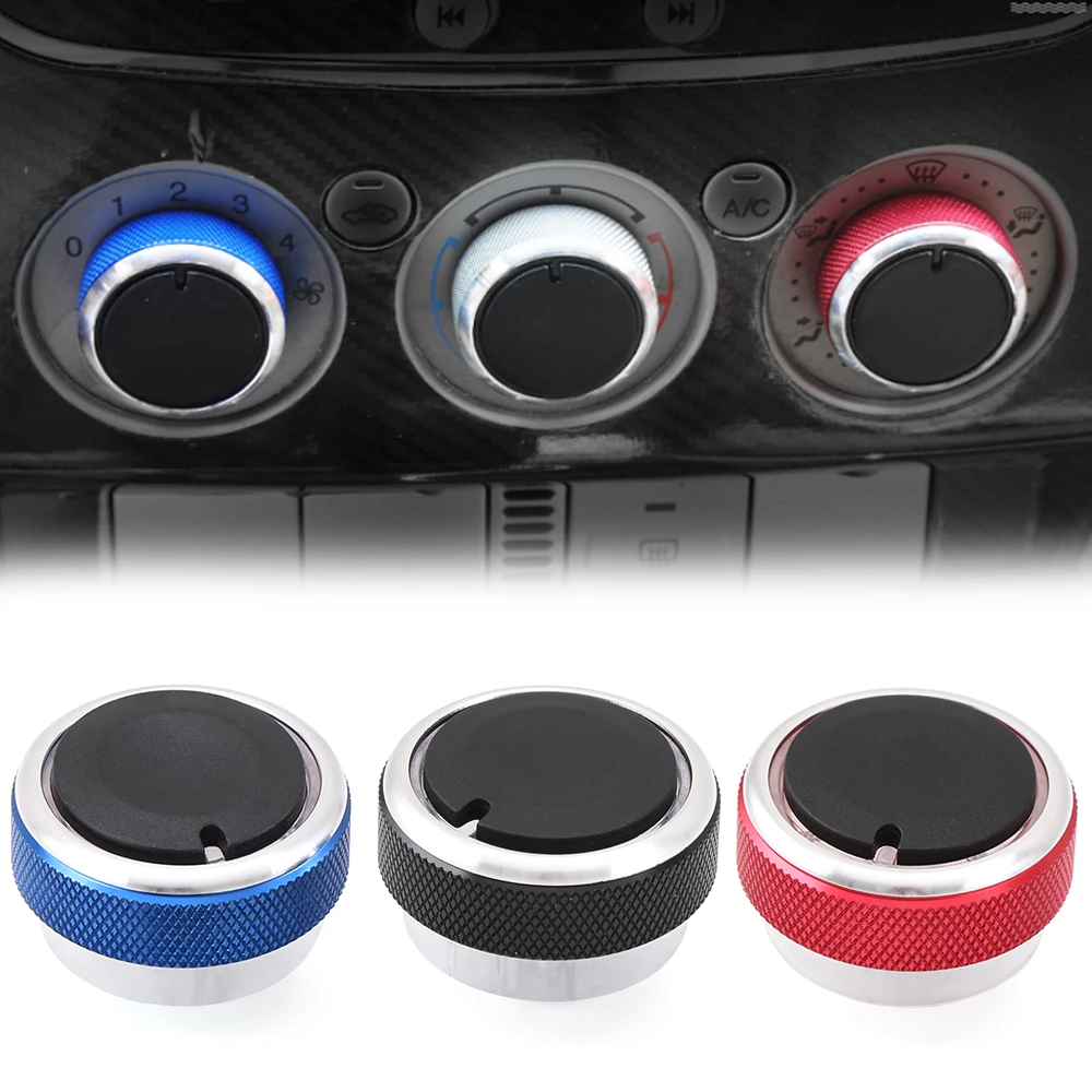 Alumínio Alloy Car Ar Condicionado Botão, Botão AC, controle de calor, botão Switch, Fit para Ford Focus, MK2, MK3, 3pcs por conjunto