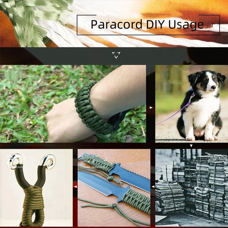 100m 550 Militärstandard 9-Kern Paracord Seil 4mm Outdoor Fallschirmschnur Überlebens-Regenschirm Zelt Lanyard Riemen Wäscheleine – Detail 1