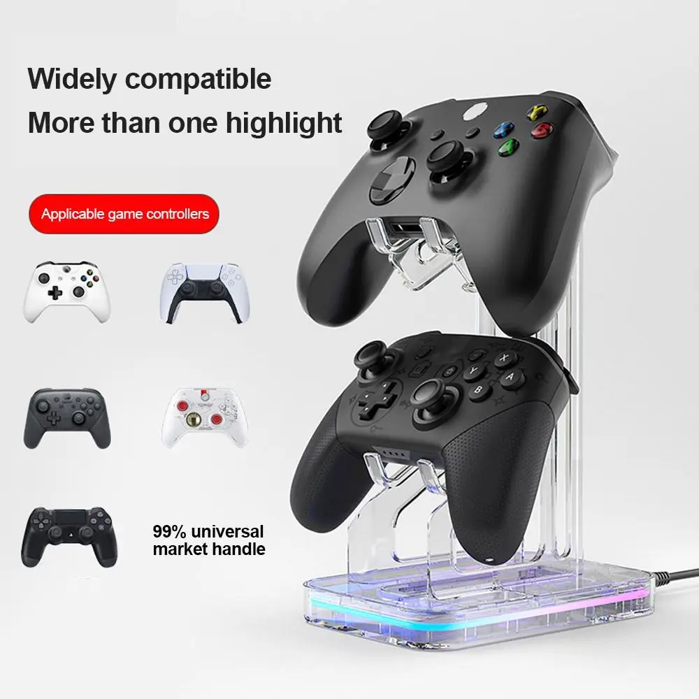 Replacement Universal Game Controller Stand Durable RGB Gamepad Holder Anti-slip Headset Holder for PS4/ PS5/Xbox ONE/Switch view 2