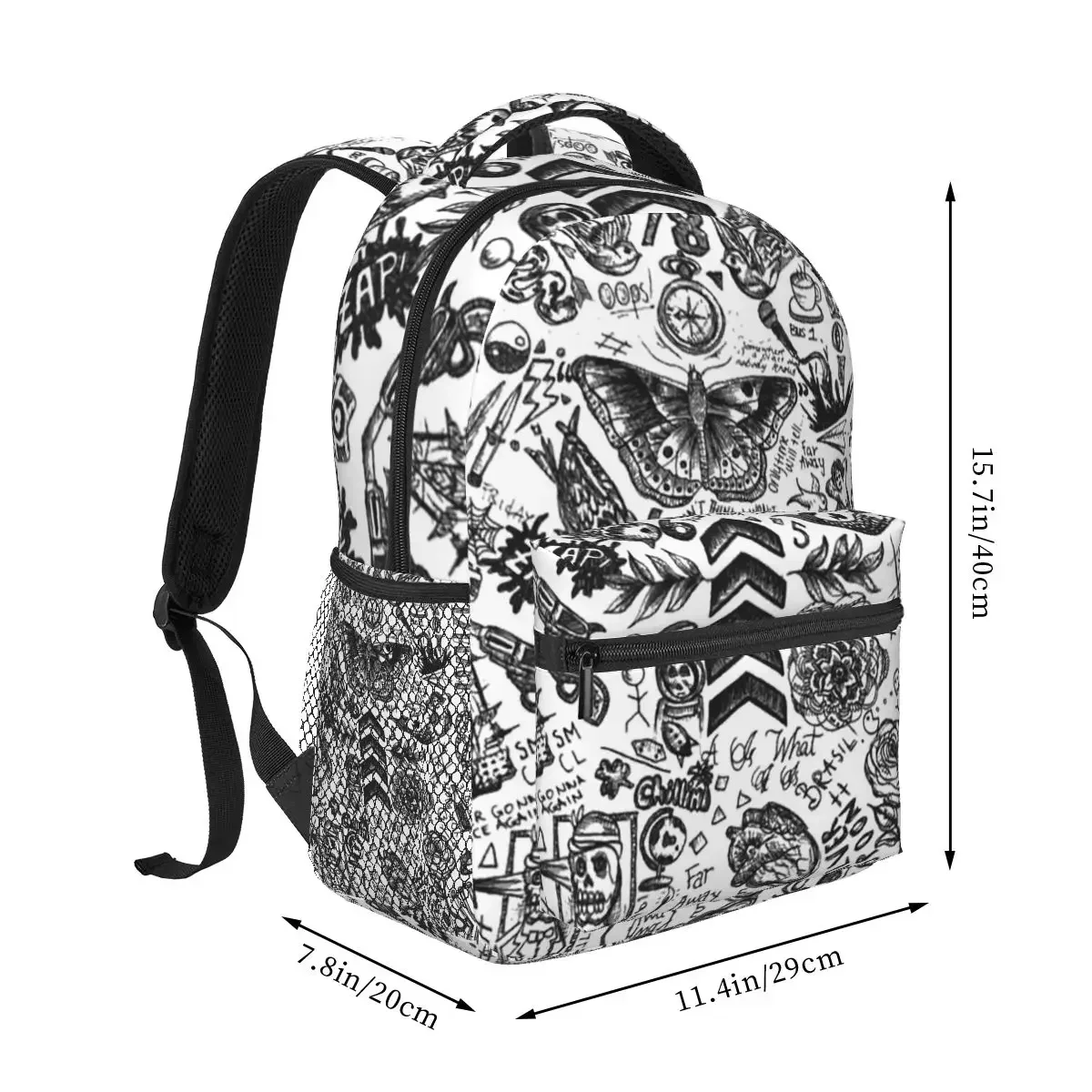 Custom Bag One Direction - Tattoos Backpack Hot Sale Daypack Large Capacity Kids BookBag School Bag Shoulder Bags For Men Women