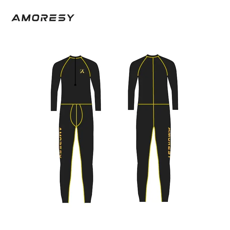 AMORESY Apollo Series Front Zipper Long Sleeve Sports Fitness Yoga Glossy Multi functional Bodysuit