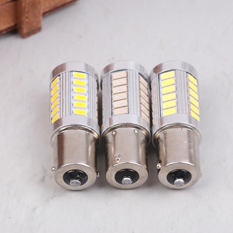 2 قطعة LED T20 لمبة 1156 1157 5730 5630 33SMD لسيارة شاحنة ATV-بدوره أضواء الإشارة عكس مصباح DRL سطوع عالية السيارات الإضاءة