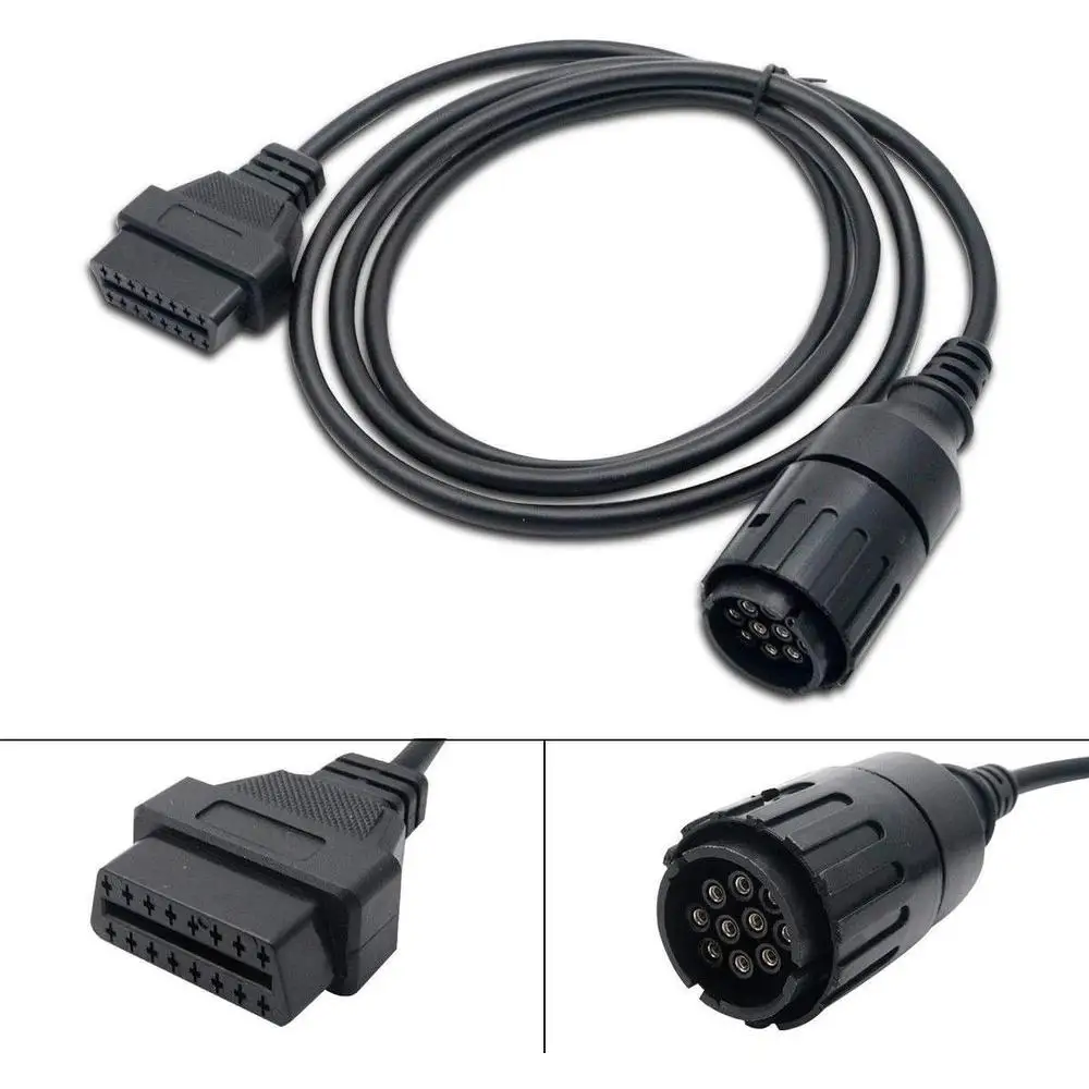 

1pc For BMW 10 Pin Adapter ICOM-D A2 Cable 10Pin To 16Pin OBD2 Diagnostic Connector Motorcycles Motobikes OBDII Extension Cable