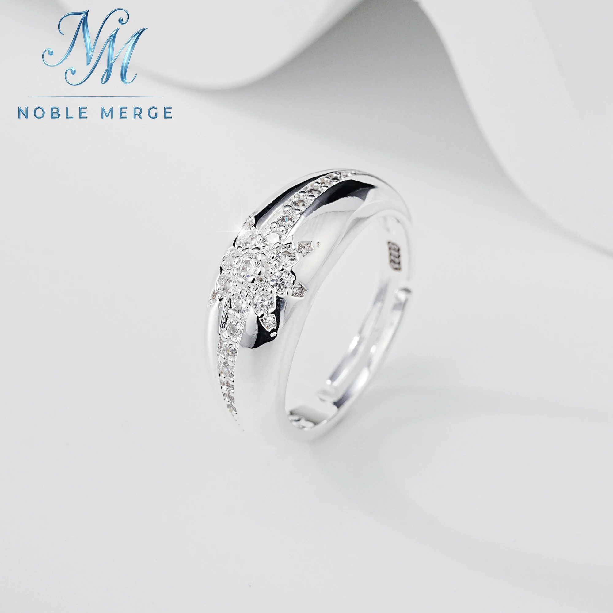 925 Sterling Silver Moissanite Star Ring for Women Starburst Sparkling Curved Band Wedding Engagement Birthday Gift Jewelry