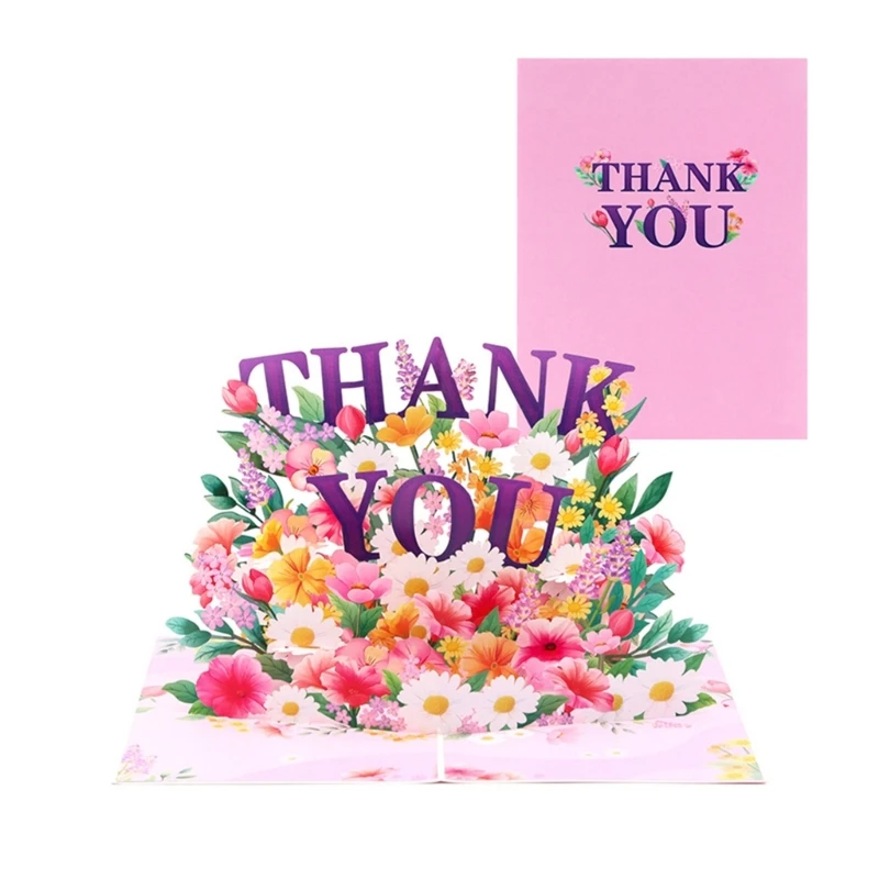 

Colorful Flower 3D Foldable Card Delicate Craftsmanship Card for Special Event