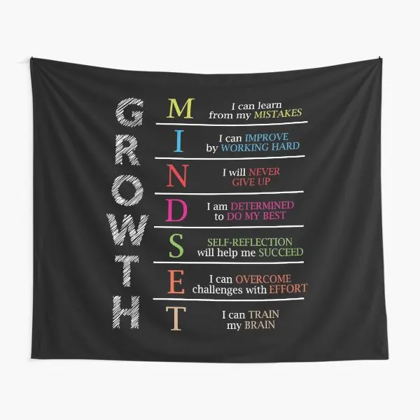 Growth Mindset Positive Motivational Gif  Tapestry Living Decoration Bedroom Wall Colored Towel Beautiful Printed Room Hanging