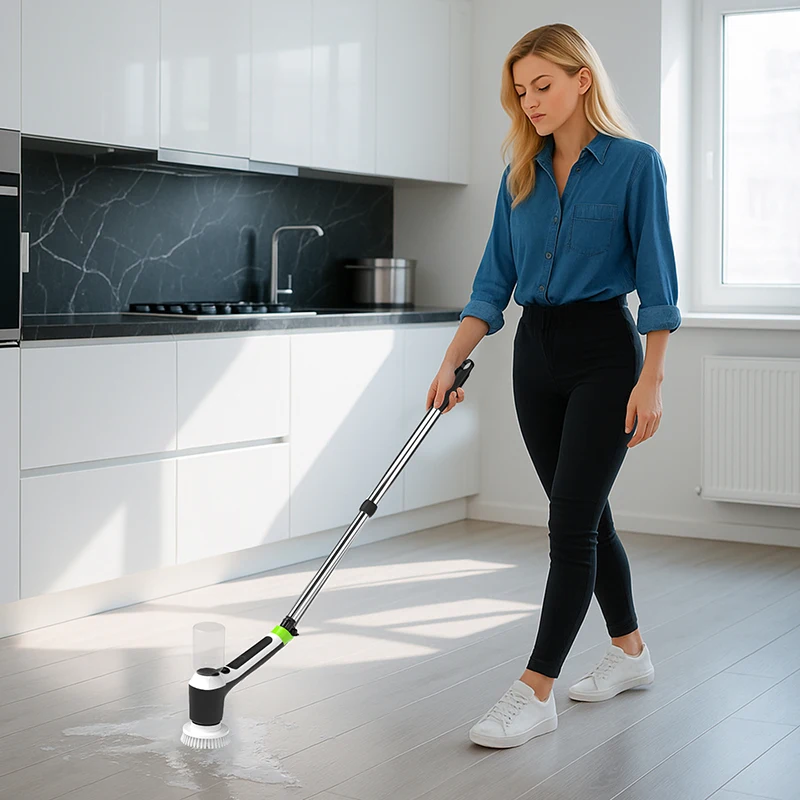 新しくアップグレードされた電動クリーニングブラシ長時間稼働強力なパワー伸縮ロッドは自由に調整可能