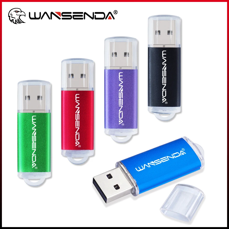 WANSENDA Metal USB Flash Drive 128GB Mini Pen Drive 8GB 16G 32GB 64GB Pendrive 256GB Thumbdrive Memory Stick U Disk