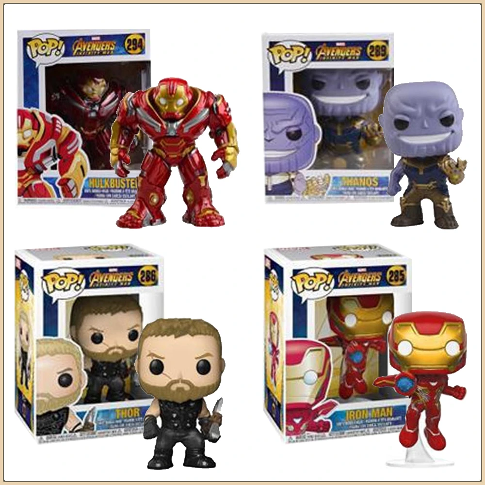 FUNKO POP Marvel Actionfiguren Berühmte beliebte Charaktere Thor Thanos Iron Man Hulkbuster Modell Ornamente Weihnachtsgeschenk für Kinder