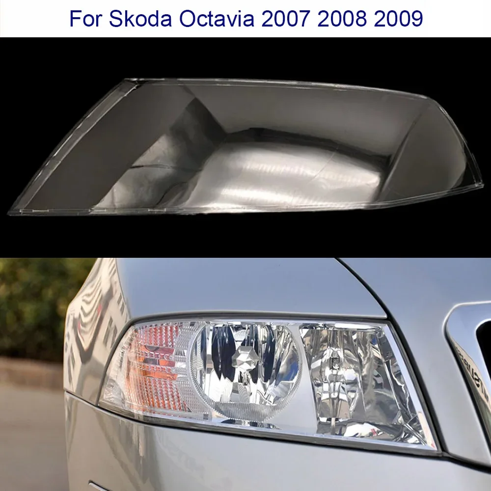 

For Skoda Octavia 2007 2008 2009 Headlight Cover Headlamp Shell Transparent Plastic Lampshade Plexiglass Replace Original Lens