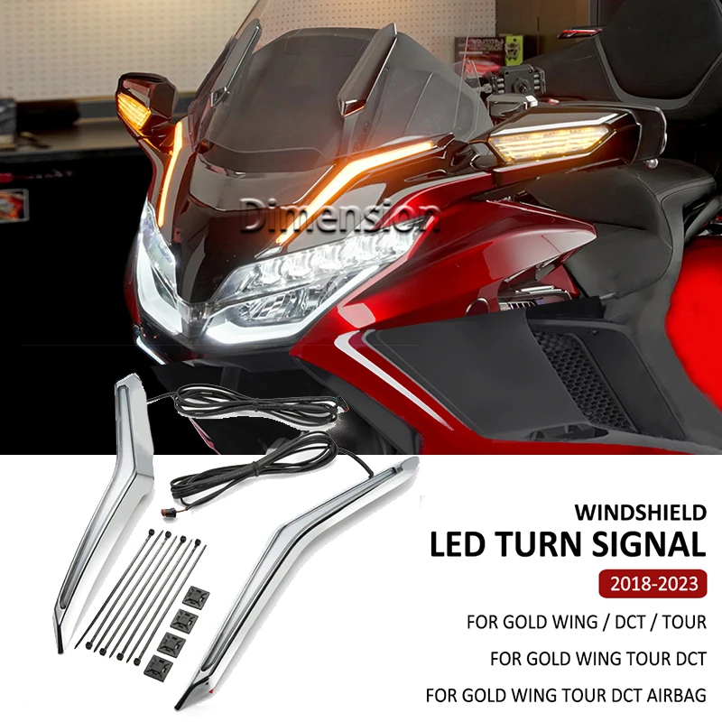 

Motorcycle Strike Windshield Trim Lamp Turn Signal Brake LED Light For Honda Gold Wing GL 1800 GL1800 Tour DCT Airbag 2018-2023