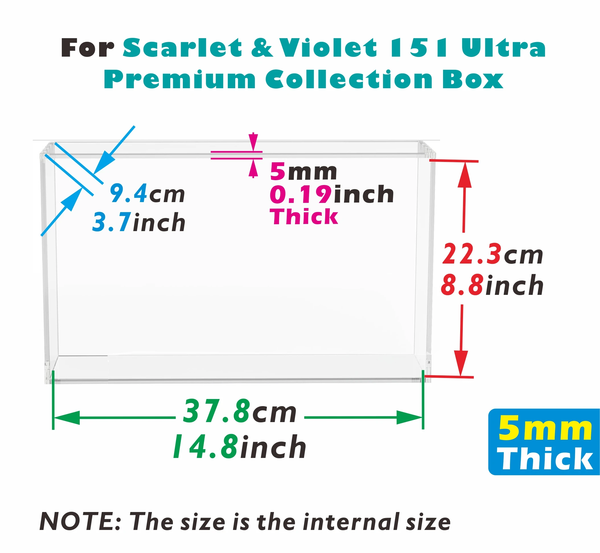 حافظة عرض مغناطيسية من الأكريليك لـ 151 UPC حافظة 5 مللي متر صندوق تخزين أكريليك شفاف لمجموعة القرمزي والبنفسجي 151 Ultra Premium