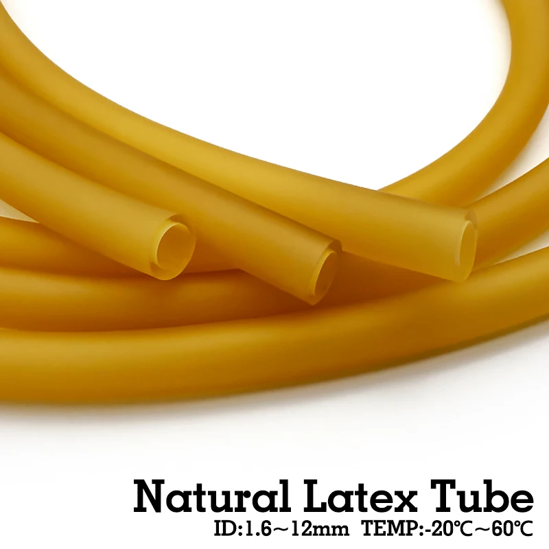Natural Latex Rubber Hoses 1M~5M ID 1.6mm~8mm High Resilient Elastic Tubing For Slingshot Catapult and Fitness Resistance Use