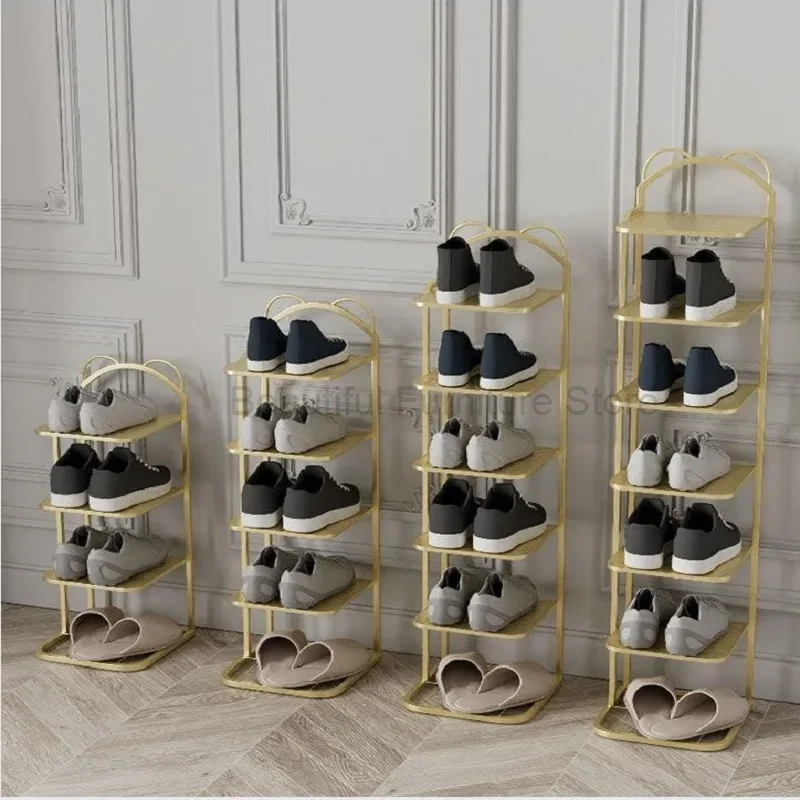 Shoe Rack Simple Door Shoe Rack Household Space Saving Shoe Cabinet Dormitory Door Slippers Rack Entry Narrow Small Shoe Rack