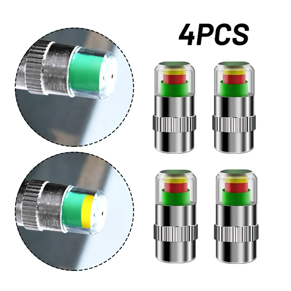 

4PCS Car Tire Pressure Valve with Built in Alarm Sensor Indicators for Accurate Tire Pressure Status Detection