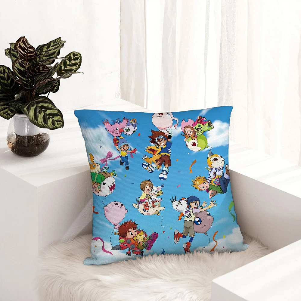 Anime D-Digimon A-Adventure Pillow Case Plush Fabric Soft  Pillowcase Double Sided Print   Cushion Cover Throw Pillow Cover