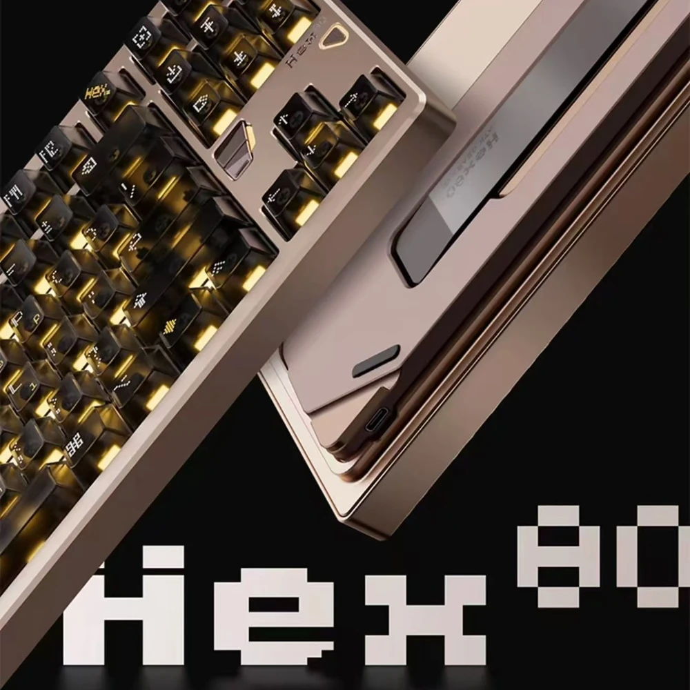 

ATK QK Hex80 Магнитная клавиатура Проводная прокладка с возможностью горячей замены RGB 8000 Гц RT 0,005 мм Изготовленная на заказ алюминиевая игровая механическая клавиатура для киберспорта