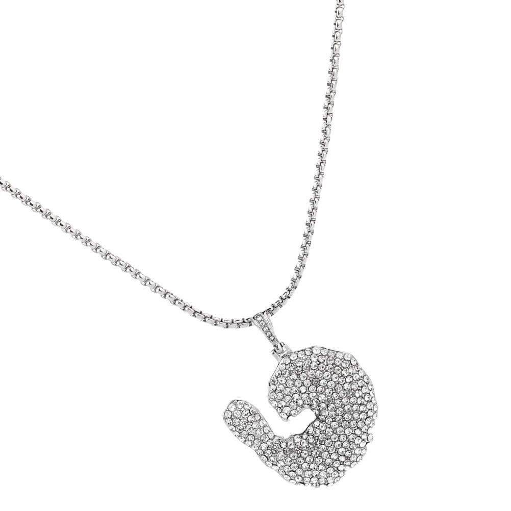 

1Pcs Diamond Hip Hop Shrimp Pendant Necklace Silver Creative Fashion Torque for Women Beach Party Gift Fashion Necklace