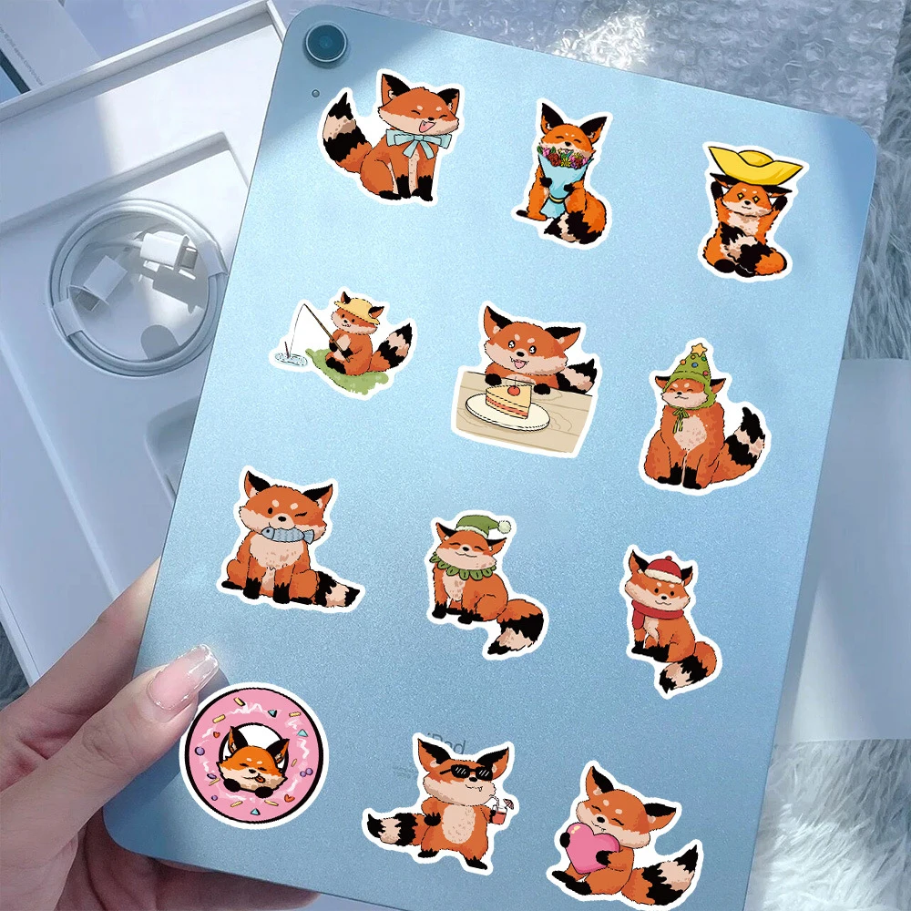 10/30/60pcs Funny Cartoon Fox Graffiti Stickers Decals Laptop Motorcycle Phone Skateboard Decoration Sticker Kids Classics Toys