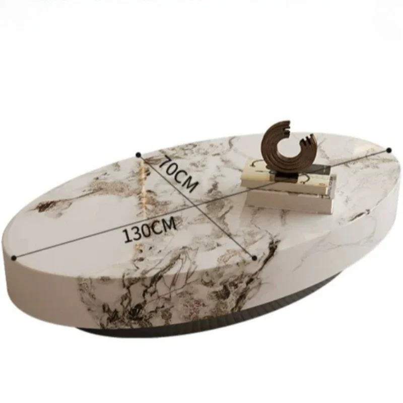 Coffee Table Living Room Home Simple Luxury Modern Cream Style High End Side Tables Pliante Hotel Furniture Home Marble Oval