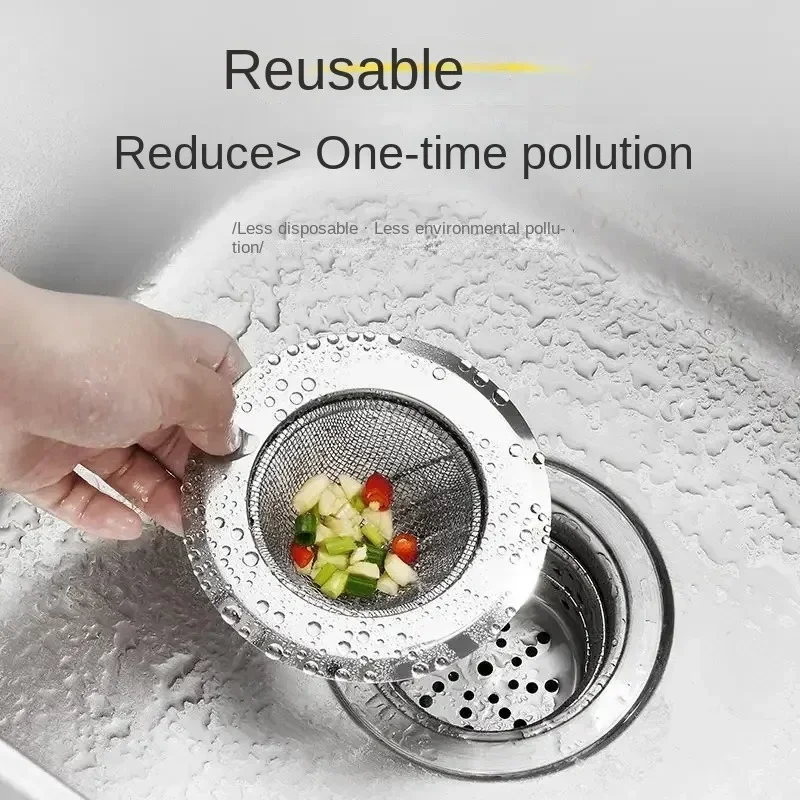 2024 New Kitchen Sink Filter Stainless Steel Anti-blocking Device Wash Basin Pool Filter Sieve Kitchenware Practical Tools