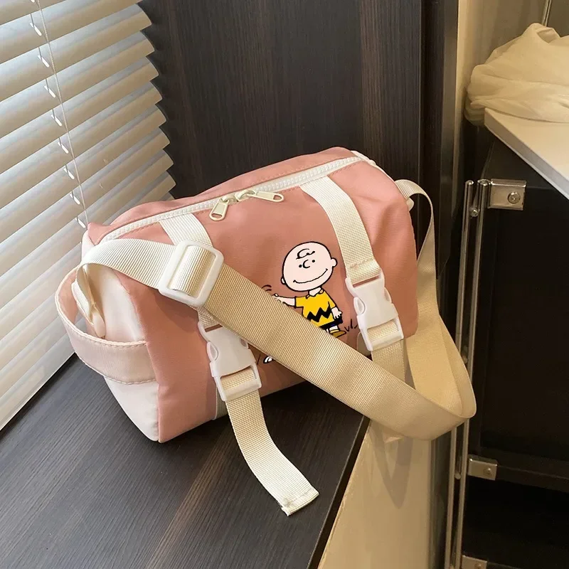 Snoopy Women Shoulder Bag Y2k Kawaii Anime Girl Fashion Tote Pouch Handbag Lady Large Capacity Waterproof Travel Crossbody Bags