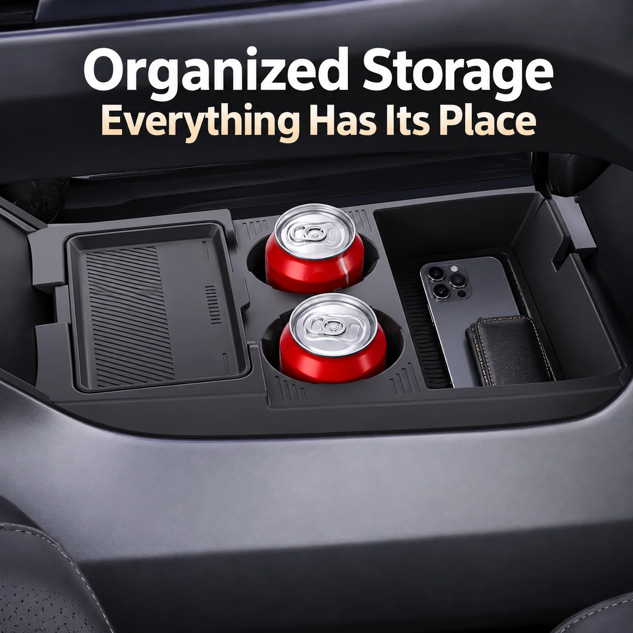 For Geely Okavango‌ 2025 2026 Silicone Under Console Storage Compartment Partition Organizer Concealed Tray Interior Accessories