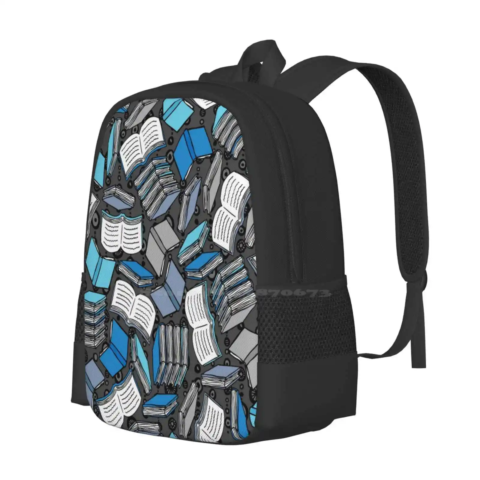 So Many Books... Fashion Pattern Design Travel Laptop School Backpack Bag Bibliophile Book Lover Book Worm College Cool