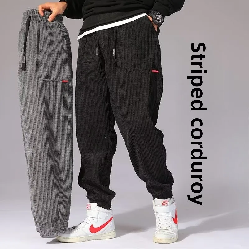 

2025 New Autumn Winter Men's Leg Binding Pants Corduroy Fashion Outdoor Warm Casual Thick Pants Tactical Jogging Sports Pants