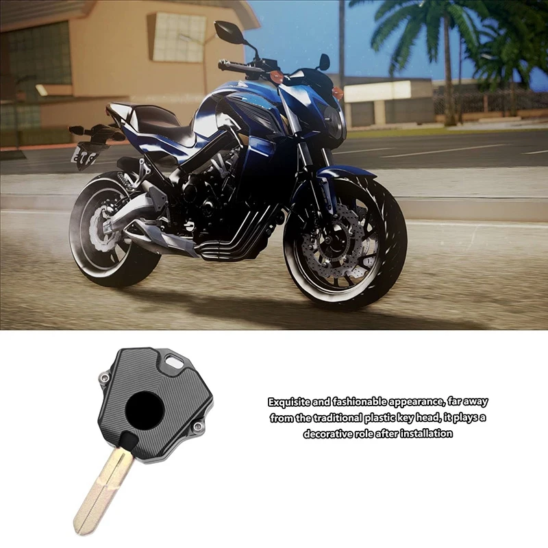 Motorcycle Key Case Cover Shell for CBR650R CB650R CB650F CBR650F 2014-2020 CB500X CB500F Key Embryo, Titanium