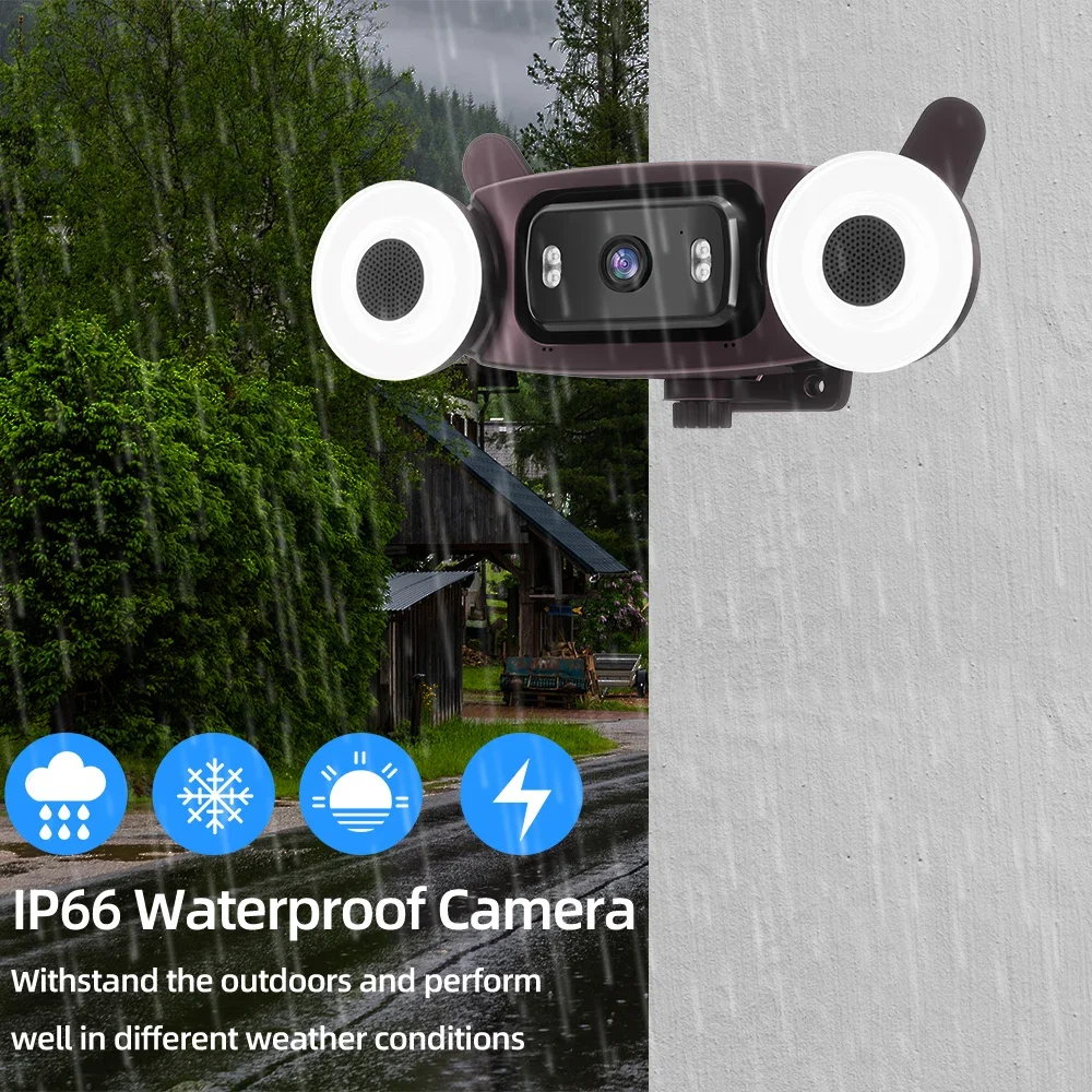 5MP 2 Way Audio Floodlight Wifi Security Camera Outdoor Color Night Vision Wall Lamp Camera Security Video Surveillance IP Cam