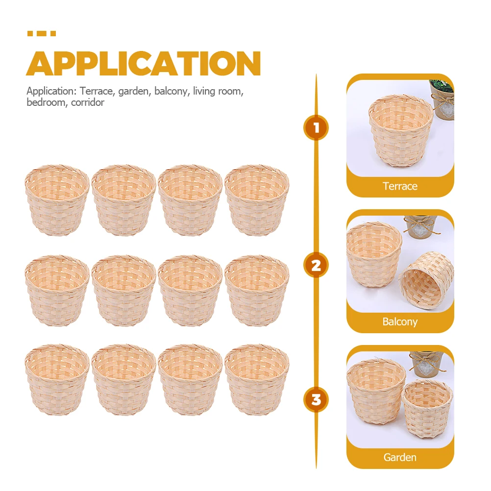 

16Pcs Woven Vase Baskets Handcrafted for Holiday Birthdays Anniversaries Decor Woven Vase Flower Basket Bamboo Basket