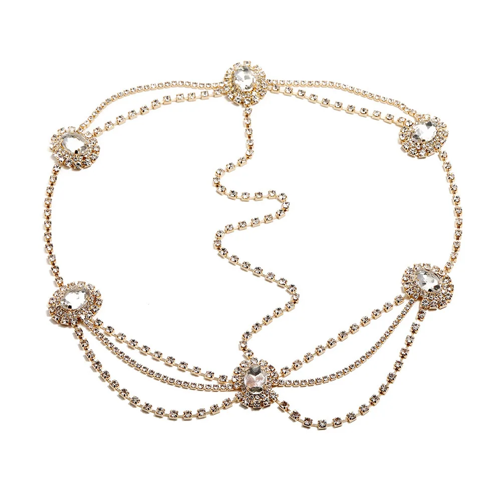 Jewelry hair accessories fashion matching crystal hair chain women temperament simple multi-layer forehead type diamond
