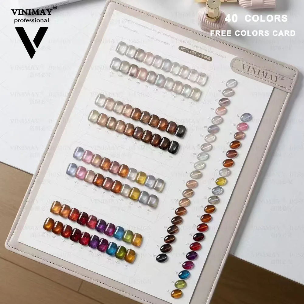 VINIMAY 40pcs Glass Bead Cat Eye Gel Nail Polish Set Magnetic Gel Crystal Soak Off UV LED Gel Varnish For Nail Salon Wohleset